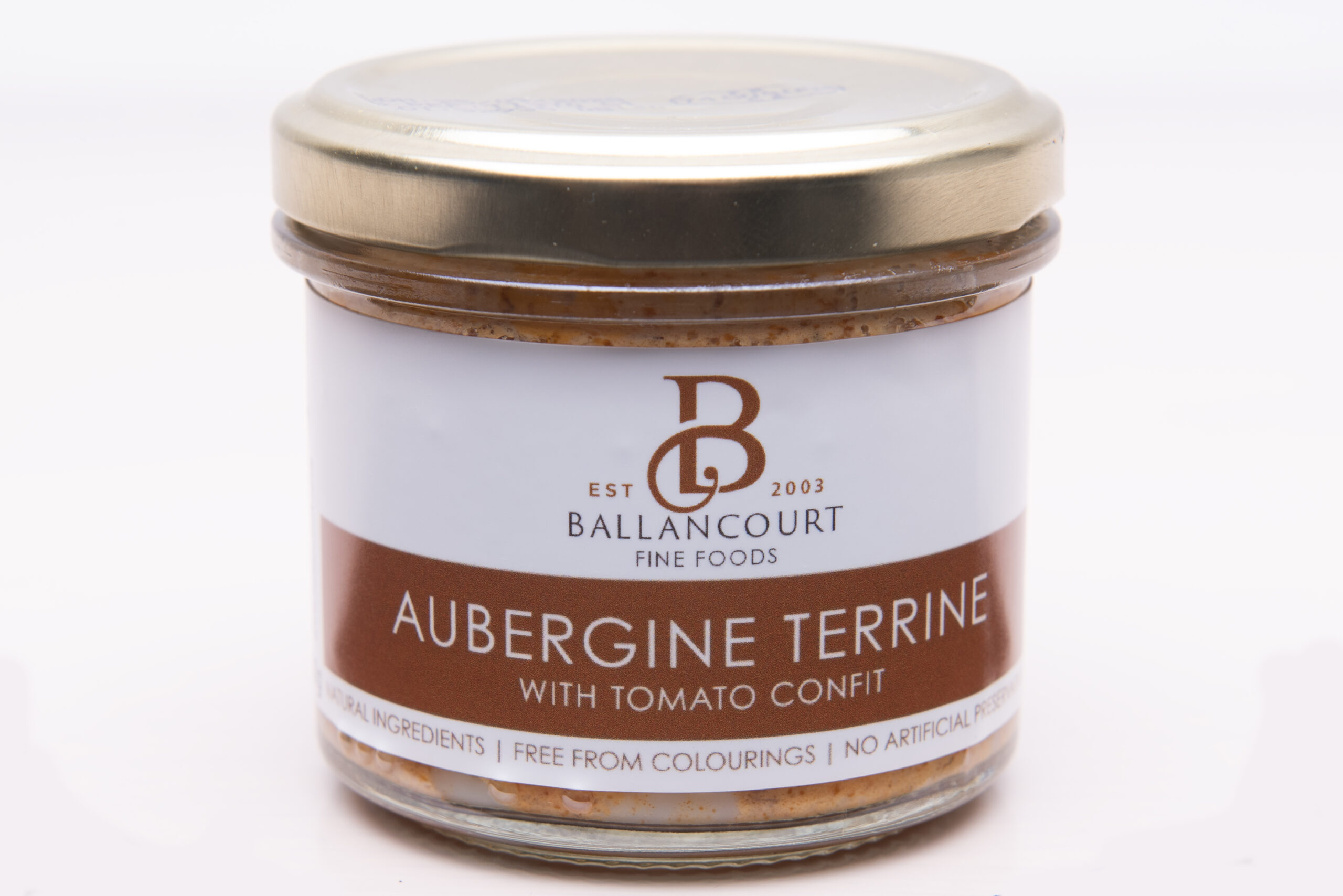 Ballancourt aubergine terrine with tomato confit jar