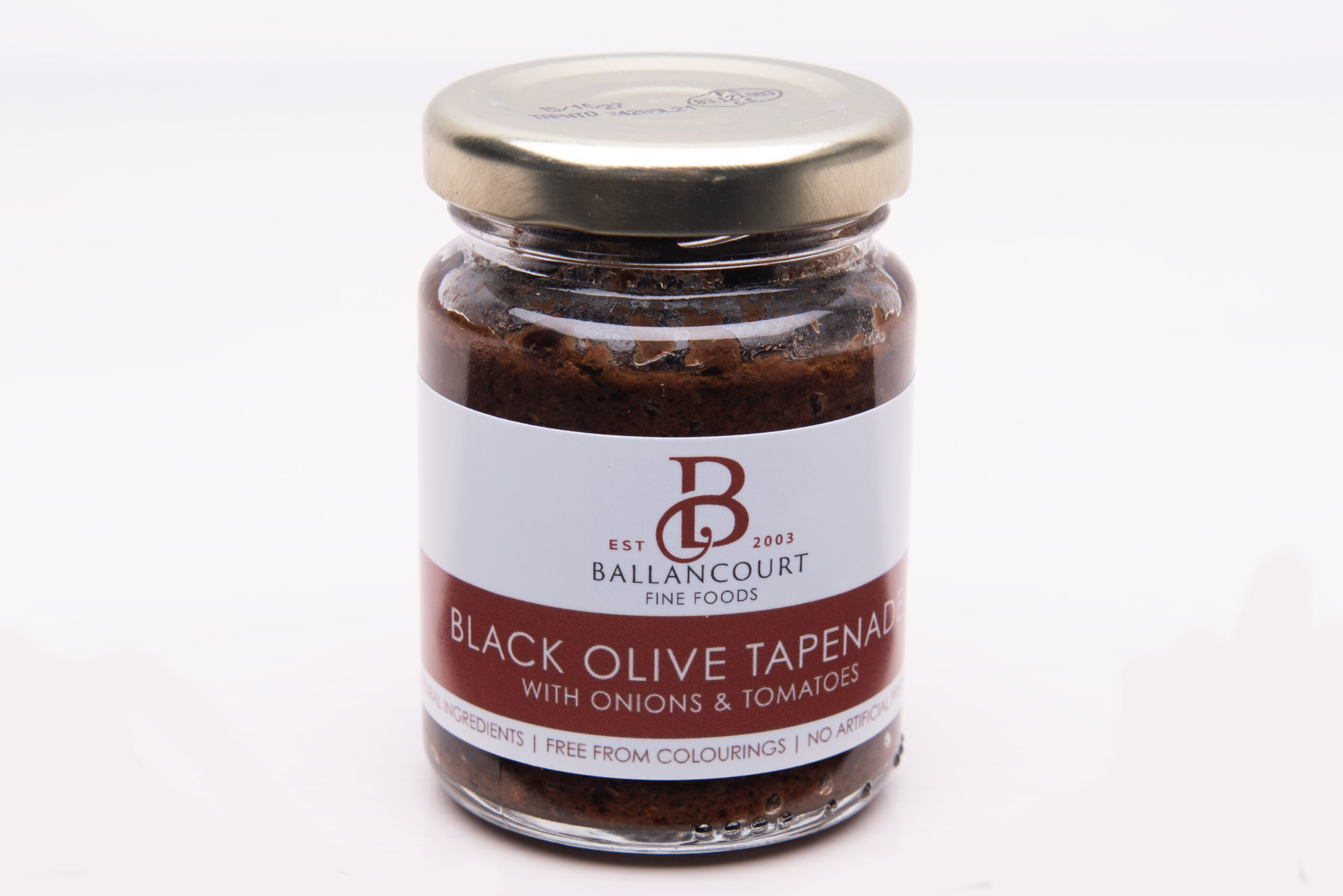 Ballancourt black olive tapenade with onions and tomatoes jar