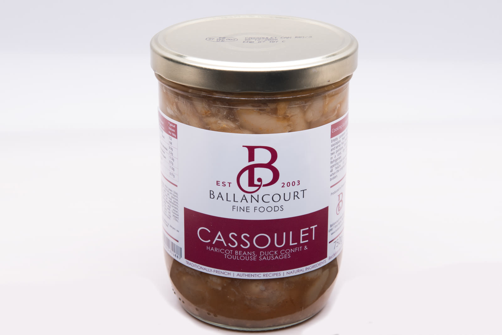 Ballancourt cassoulet with duck confit and Toulouse sausages jar