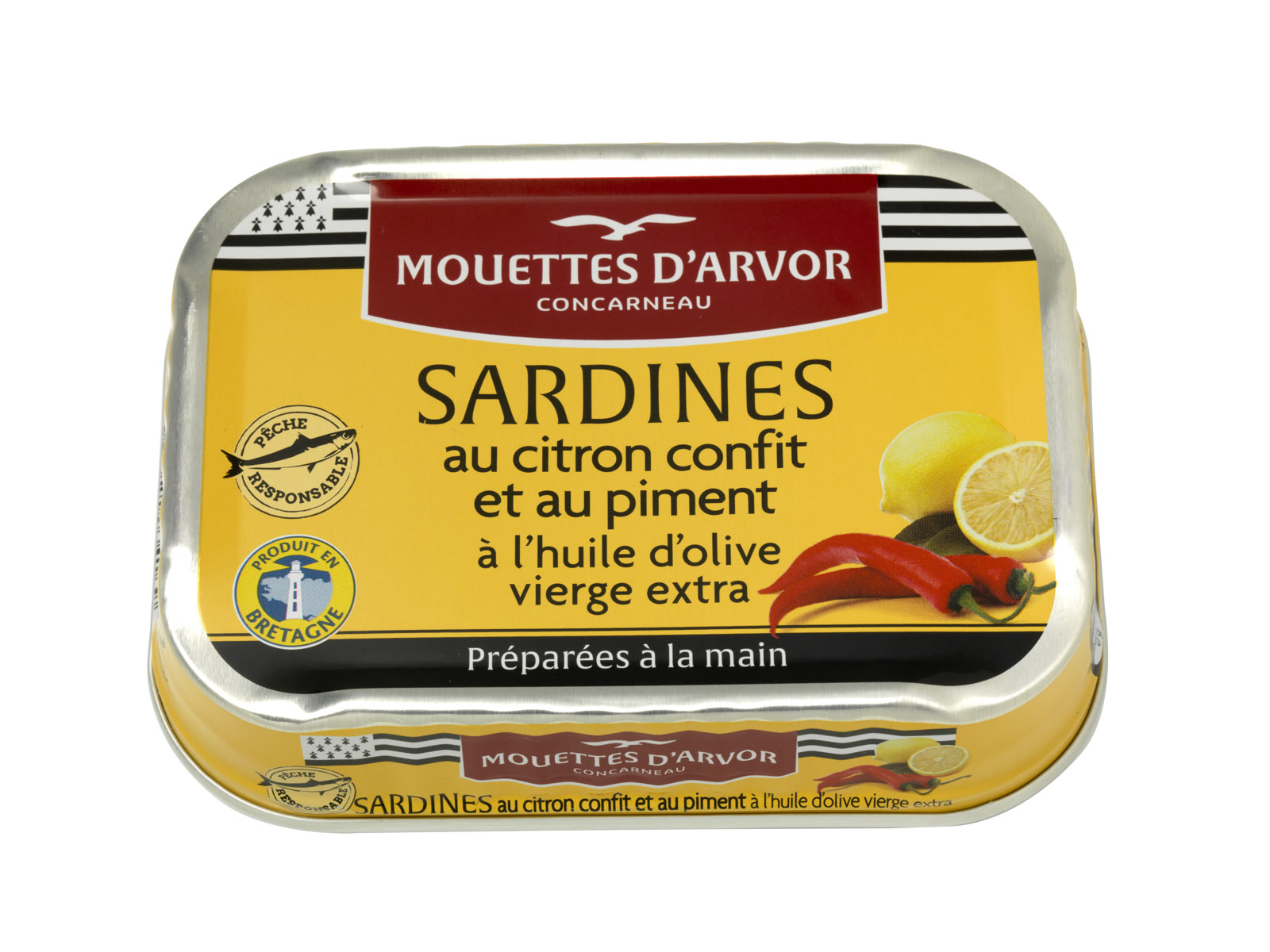 Mouettes d'Arvor sardines with lemon confit and spices tin